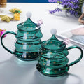 Hot Sale Christmas Clear Kids Glass Coffee Cup Reusable Heat Resistant Mugs With Lids Straws for Party