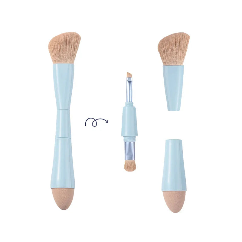 4-in-1 Multi-function Marble Makeup Brush Blending Concealer Blush Foundation ABS Makeup Brushes Single Makeup Brush Sponge