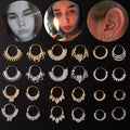 CZ Zircon Body Jewelry-Nose Hoop Nostril Bendable Ring Flat Cartilage Tragus Daith Helix Conch Piercing Earrings-Wholesale