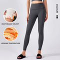 SHINBENE Women's Thermal Running Workout Leggings Fleece Lined Warm Winter Yoga Pants with Elastic Waist Closure Solid Pattern