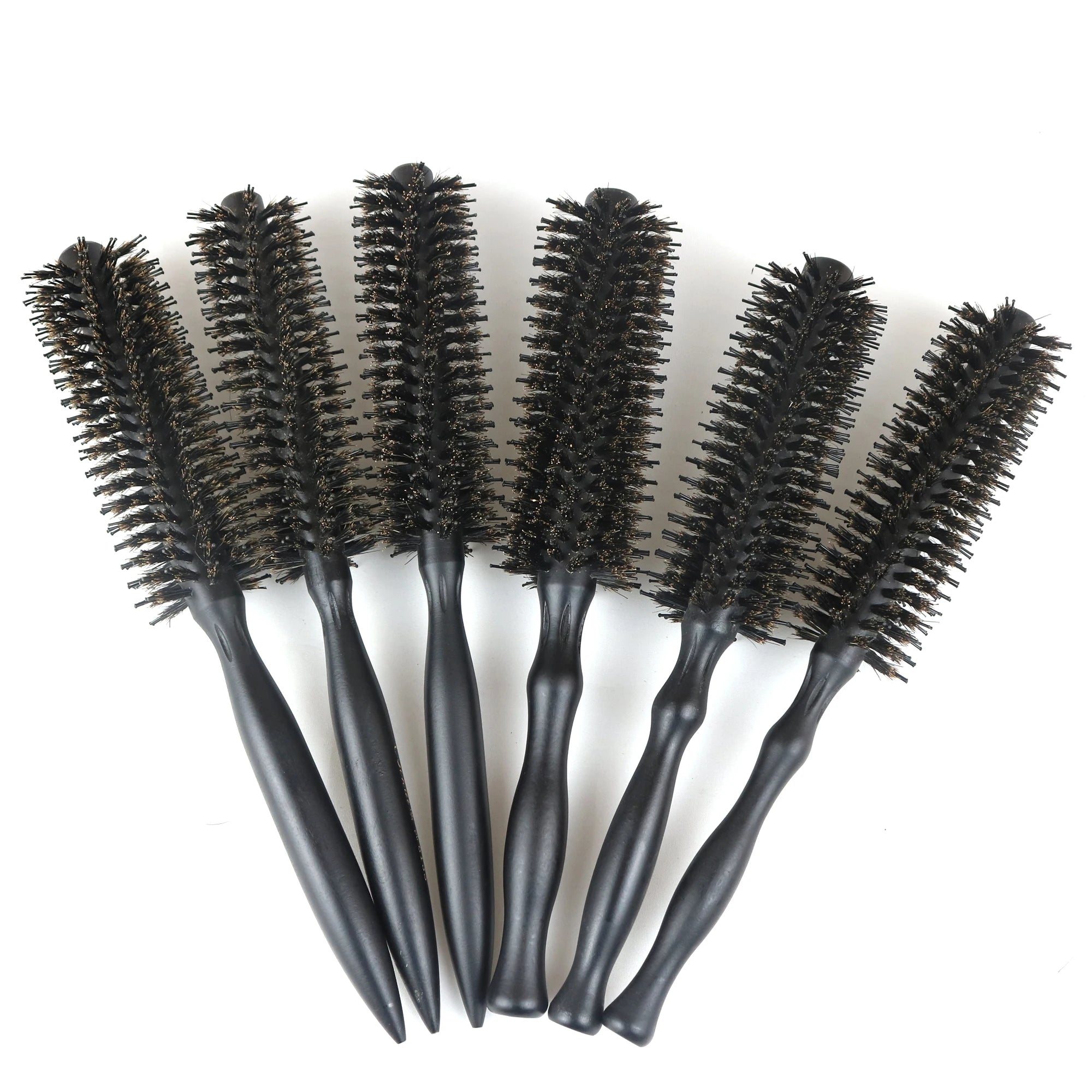 Wholesale High Quality Custom Logo Soft Nylon Brush for Salon Nylon and Bristle Roll Round Wooden Salon Home Brush