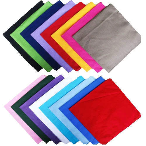 22" Solid Colors Cotton Bandanas Multi Function Blank Sports Headbands Hip Hop Dance Bandanas