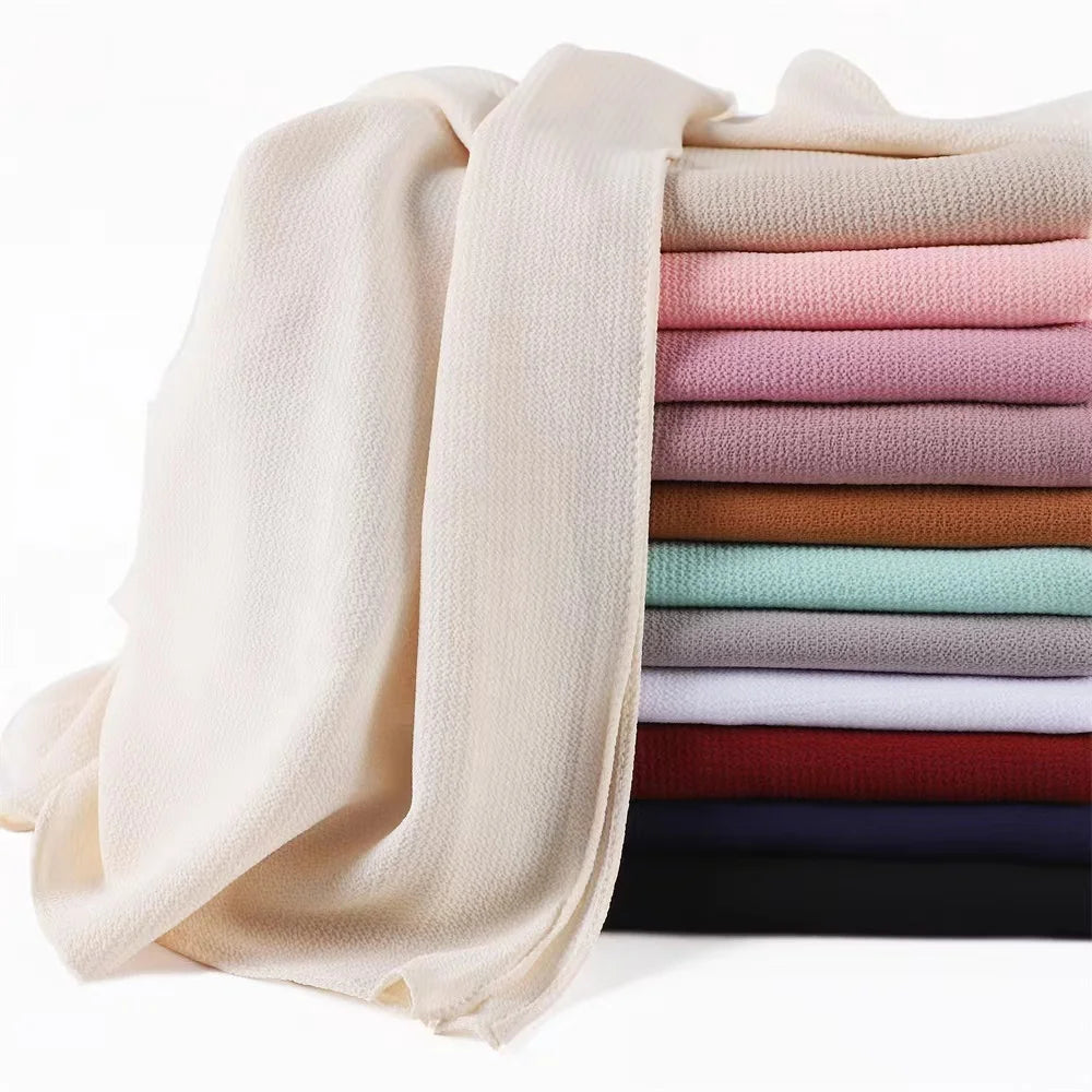 Zifeng OEM Turbante Nigeriana Para Casamento Tradicional Wholesale Plain Bubble Chiffon Hijab