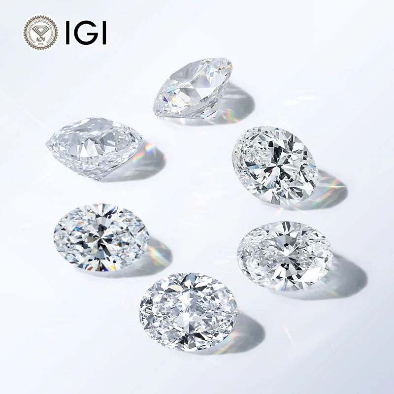 Starsgem Fancy Loose Wholesale HPHT 1ct DE VS1 VVS2 Igi Certified Oval Cut Lab Grown Diamond Hot Sale