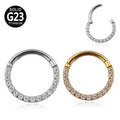 ASTM F136 Titanium Body Piercing Jewelry Nose Rings Hinged Segment Earrings for Woman Man