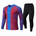 Oem Service Football Wear Soccer Jersey Goalkeeper Uniform Blue With Yellow Football Goalkeeper Training Equipment Set