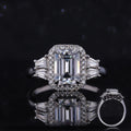 Starsgem Customized Luxury Gold Jewelry 14k Real Gold Emerald Cut Moissanite Ring Gold Jewelry