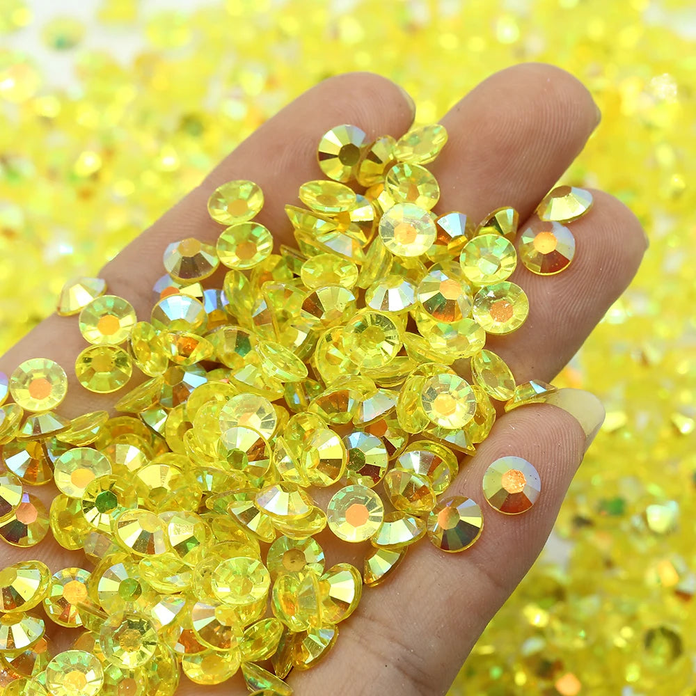 XULIN 6mm New Color Transparent Bottom Jelly Citrine AB Wholesale Resin Rhinestone