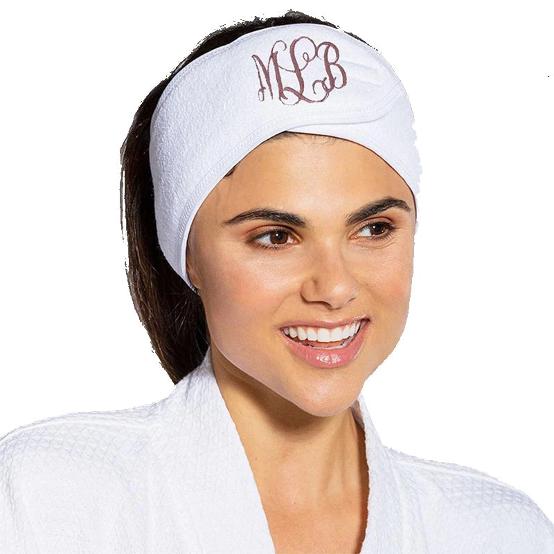 Wholesale Custom Logo Plain White Terry Cloth Quick-Dry Makeup Hairband Yoga Sport SPA Towel Headband