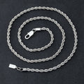 Hip Hop 4MM Rope Chain Men Miami Jewelry Necklace 18k Gold Plated Stainless Steel Personality Braided Twist Rope Chain Necklace