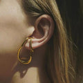 HOVANCI New Gold Plating Geometric Irregular Ear Clip Ear Cuffs Creative Double Layers Twisted Line Clip on Earrings