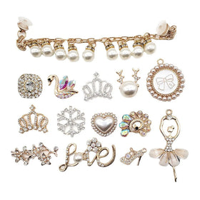 Women & Girls Jewelry Shoe Decorations Metal Diamond Rhinestone Buckles Charms Garden Gift Inspired Flower Design