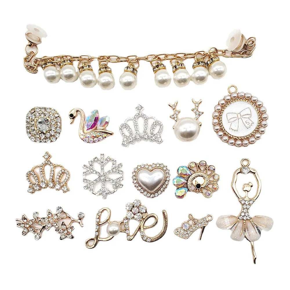 Women & Girls Jewelry Shoe Decorations Metal Diamond Rhinestone Buckles Charms Garden Gift Inspired Flower Design