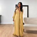 Fashion Solid Color Arabic Kaftan Dresses Jalabiya Islamic Clothing Abaya Women Muslim Dress for Evening Party Ramadan