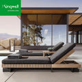 Factory Price Solid Teak Wood Outdoor Furniture Set Chaise Lounge Chair Sun Lounger Garden Park Beach Hotel for Patio Pool Areas