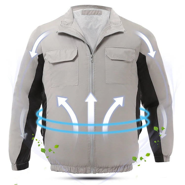 Aircon Clothes Fan 5V Fan Air-Conditioned-Jacket for High Temp Worker Summer Fan Cooling Cloth