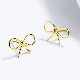 CANNER 2024 New Bow Ear Stud Ribbon 925 Sterling Sliver Earings Jewelry for Women Girls Wholesale