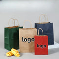 Disposable Biodegradable Kraft Paper Bags Are Suitable for Commercial Procurement and Shopping Use Customized Logos