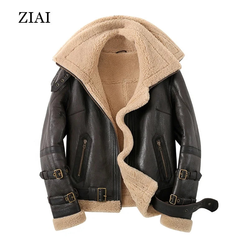 Wholesale Lamb Wool Coat Original Ecological Jacket Fur One Female Double-collar Motorcycle Leather Grass Coat Short Young