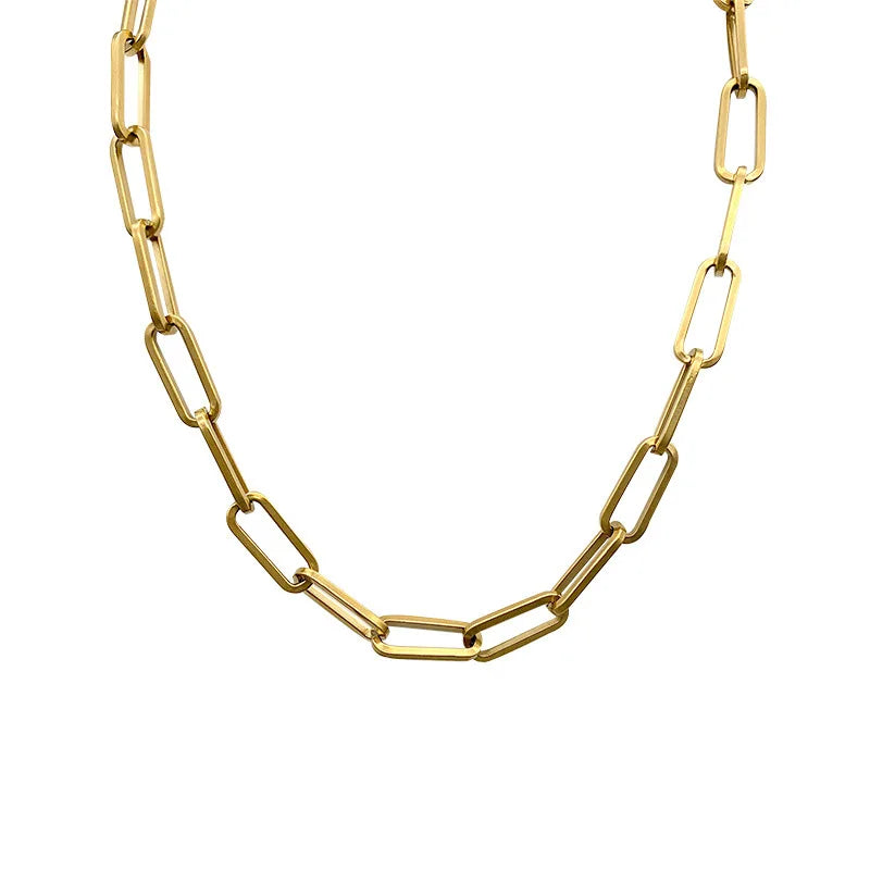 18k Gold Plated Chunky Choker Necklace Costume Minimalist Jewelry
