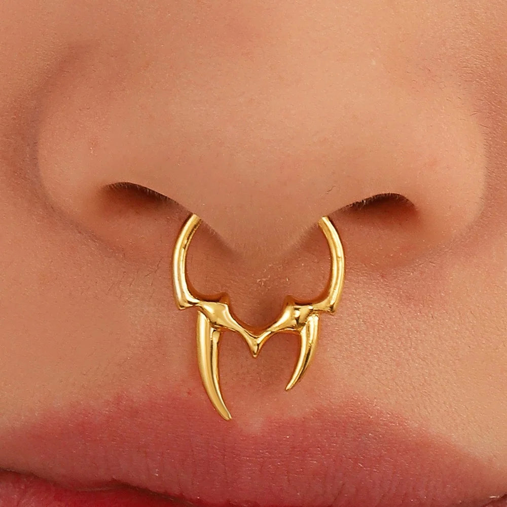 Gaby New Arrive  Nose Cuffs  Fake Nose Ring Ox Horn Design Non Piercing  Nose Ring Wholesale Body Jewelry