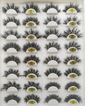 Festind False Eyelashes 20MM Dramatic Faux Mink Lashes Handmade Thick Natural Soft Black Cotton Stalk Pack 7 Pairs