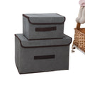 Wholesale Gray & White Striped Fabric Storage Box Foldable Rectangular Household Clothing Finisher Storage Bin