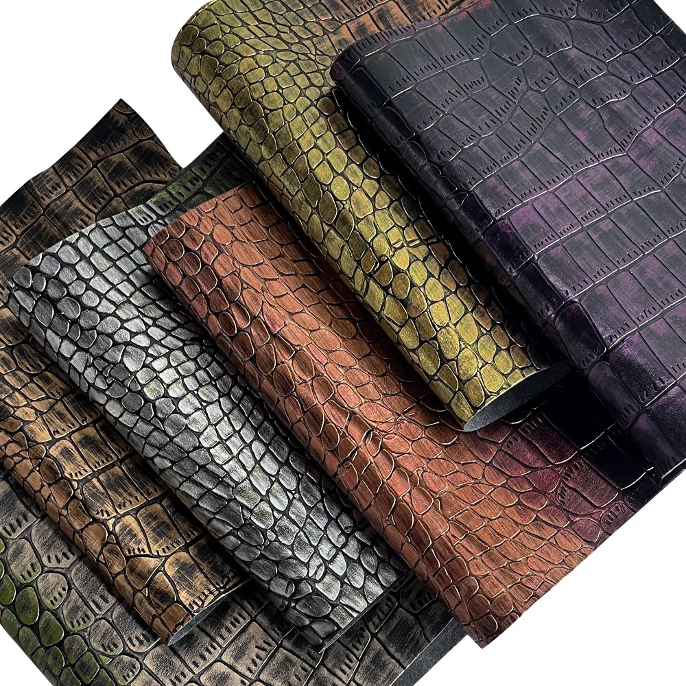 Wholesale 21x30cm Retro Metal Flower Embossed Faux Leather Sheet Customize Synthetic Leather Fabric for Bows Craft Diy Handmade