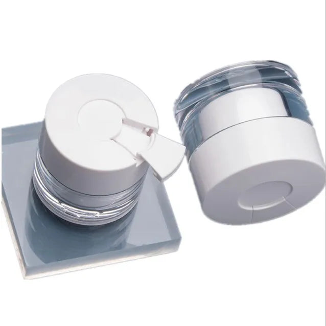 Custom Logo 30g 50g White Double-layer PET Pump Bottle Spoon Cosmetic Container Package for Personal Skin Care Screen Printing