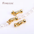 18K Gold Plated Inlaid Zircon Lock Clasps Closure Fasteners DIY Pearls Jewelry Fittings for Beading Jewelry Making Components