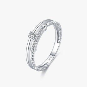 Ailmay Genuine 925 Sterling Silver Trendy Hemp Flowers Clear Zircon Finger Ring for Women Wedding Engagement Fine Female Jewelry