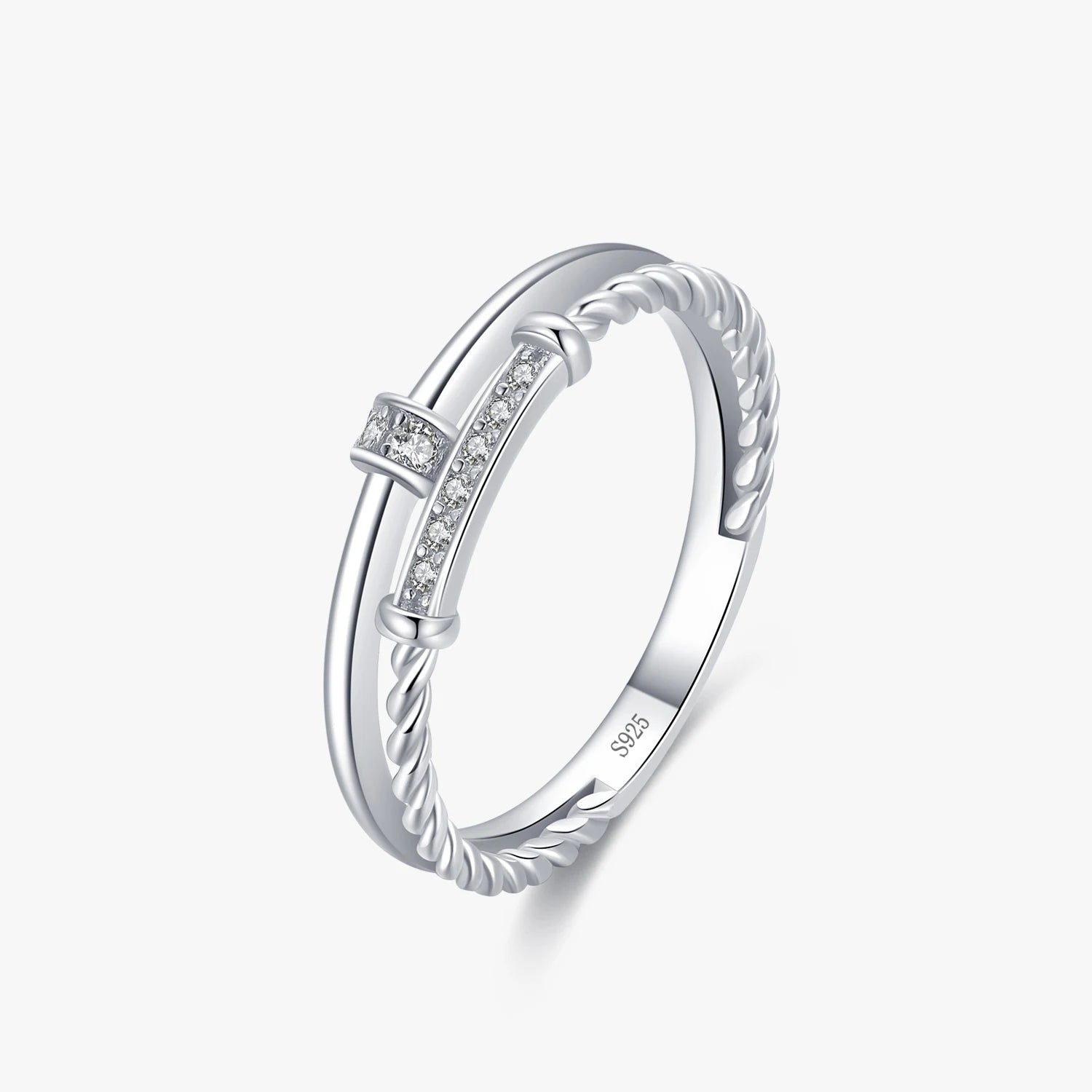 Ailmay Genuine 925 Sterling Silver Trendy Hemp Flowers Clear Zircon Finger Ring for Women Wedding Engagement Fine Female Jewelry