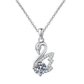 OAHLAN Fashion Jewelry 1CT Round Cut VVS1 Moissanite Romantic Swan Pendant 925 Sterling Silver Necklaces for Women Wedding