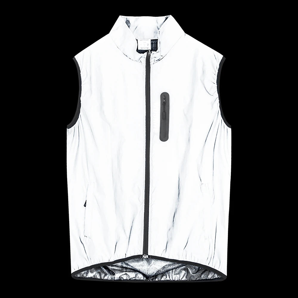 WOSAWE Cycling Sports Reflective Vest Sleeveless Jacket Running at Night Windproof and Rainproof Warm Breathable Vest