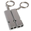 Custom 100 Db Double Holes Key Chain Loudest Aluminum Emergency Survival Keychain Whistle