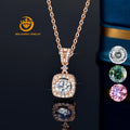New Trendy Pure 925 Sterling Silver Moissanite Waterproof Tarnish Free Necklace Pendant Chain Statement Wedding Jewelry