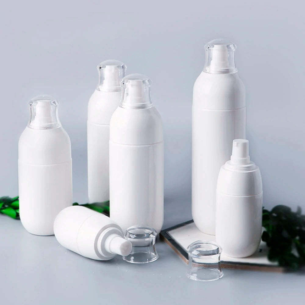 Free Sample 30ml 50ml 80ml 100ml 120ml 150ml 180ml Transparent White Cosmetic PETG Plastic Lotion Bottle with Pumpv