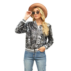 RNSHANGER Autumn Winter Solid Breathable Long Sleeve Zipper Bomber Jacket Streetwear Female Outerwear
