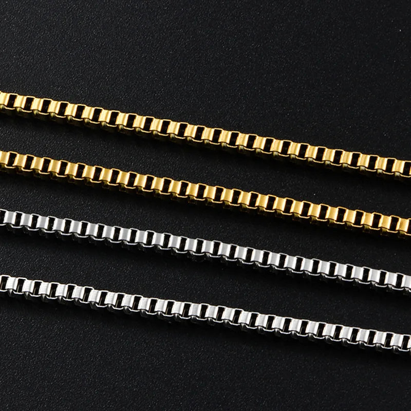 Stainless Steel Box Chain 2.5mm Gold Ornament Diy Necklace Bracelet Fashion Accessory Clothing Pendant