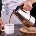 2/4/6/9 Cups European Design Stovetop Espresso Maker Percolator Coffee Pot Stainless Steel Moka Pot with Handle