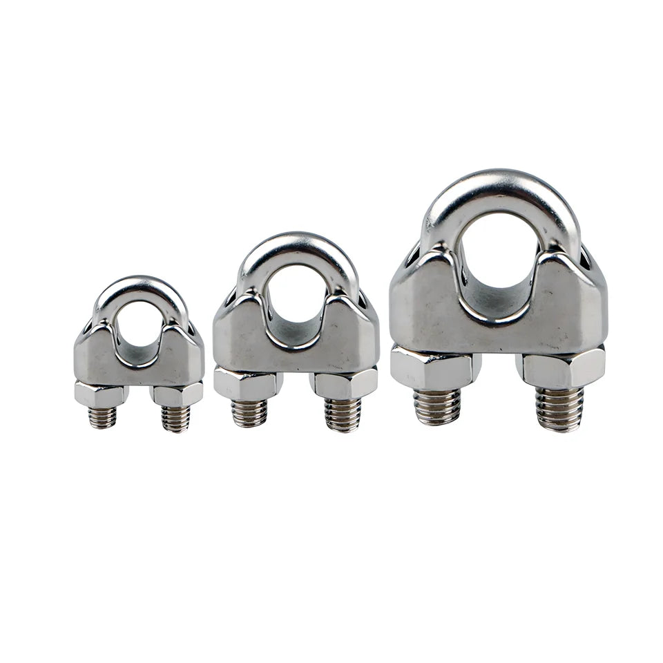 High Quality Marine Grade Heavy Duty Din 741 Wire Rope Clip Clamp Stainless Steel Wire Rope Clip for Rigging