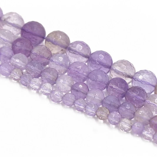 Wholesale Natural Stone 6mm Faceted Amethyst Beads Crystal Quartz Loose Beads for Jewelry Making