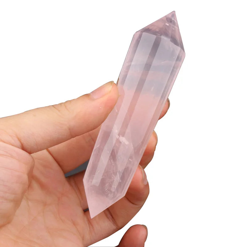 24 Facet Crystal Quartz Vogel Points 12 Sided 24 Sided clear Quartz Rose Quartz Crystal Vogel Points