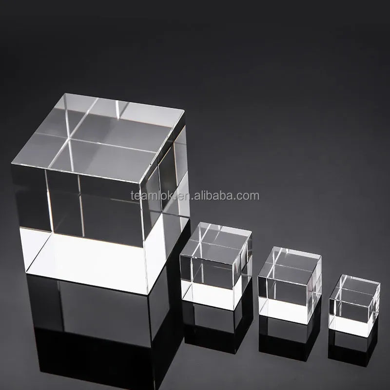 Crystal Cube Table Number Holder Transparent Acrylic Cube Base Business Card Holder