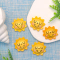 24mm Happy Sunflower Cartoon Sun Resin Mobile Phone Case Accessories DIY Hair Bow Materials Cream Glue Flatbacks Jewelry Parts