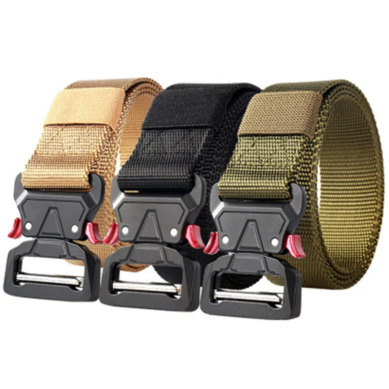 Casual Nylon Buckle Belt for Men and Women for Outdoor Sports and Security Red-eared Climbing Belt