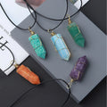 Natural Crystal Hexagon Pointed Copper Wire Wrapped Pendant Charms for Jewelry Making Handmade Necklace