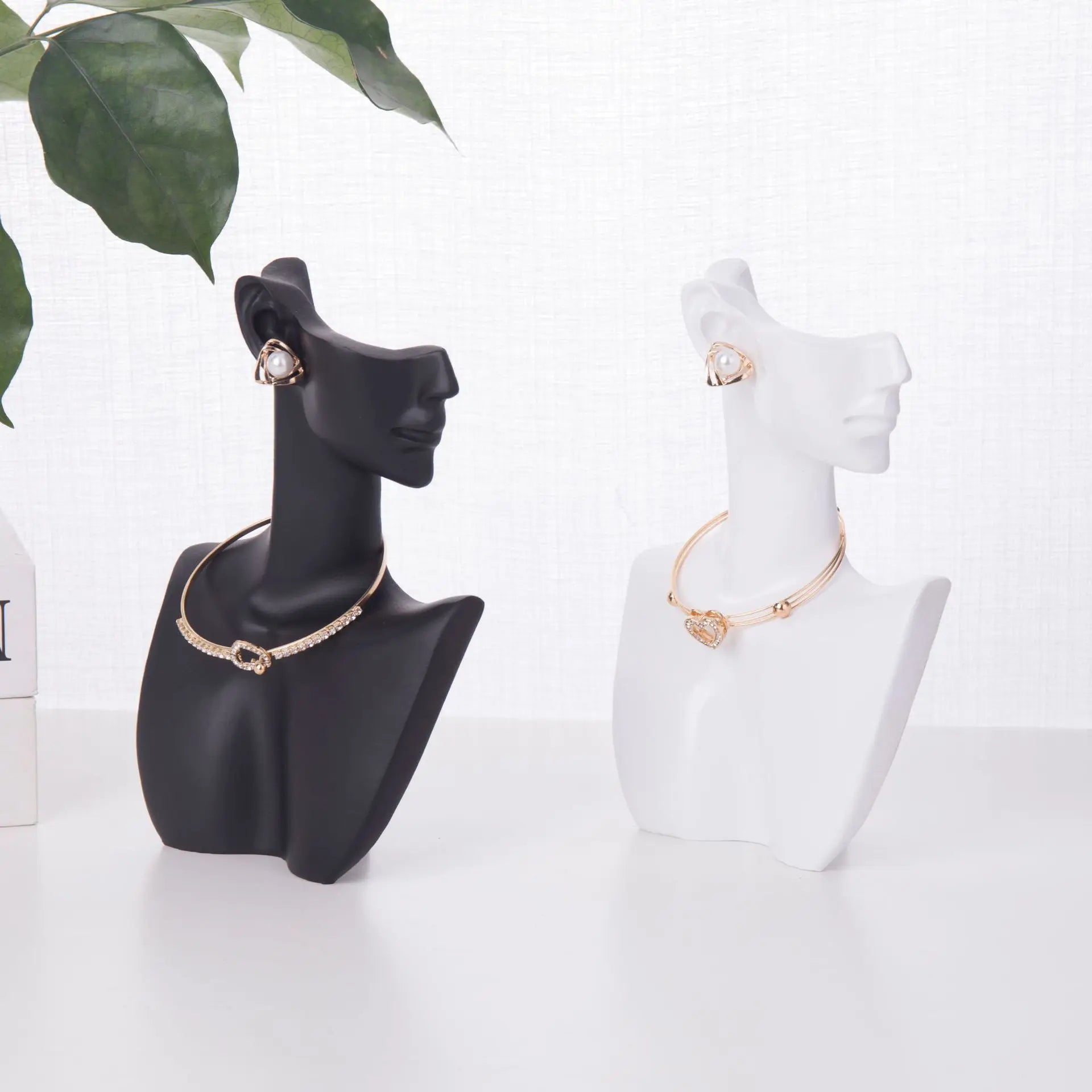 Dangle Pendant Earrings Bracelet Resin Necklace Bust Jewelry Display Women Face Sideways Necklace Display Stand
