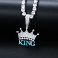 Dropshipping Fine Jewelry Enamel Plated 925 Sterling Silver VVS Moissanite Diamond Glowing King Crown Pendant