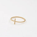Dainty Stainless Steel Ball Chain Cross Bar Shape Rings Jewelry